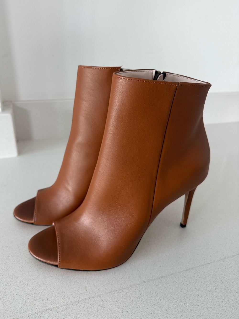 Identita Made in Italy Peep-Toe Stiletto Booties
